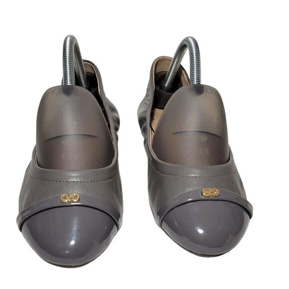 Cole Haan Elsie Ballet Flat Shoes Womens 8B Patent Cap Toe Gray Soft Leather - Picture 8 of 14